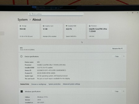 MSI Vecor 16 HX AI A2XWHG 5